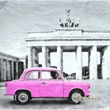 Serwetka do decoupage różowy trabant w Berlinie Paper+Design Unikat